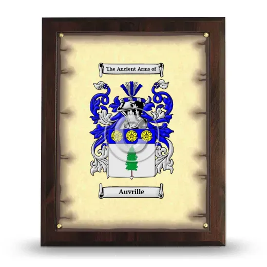 Auvrille Coat of Arms Plaque