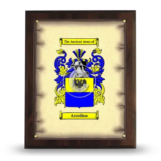 Azzolina Coat of Arms Plaque