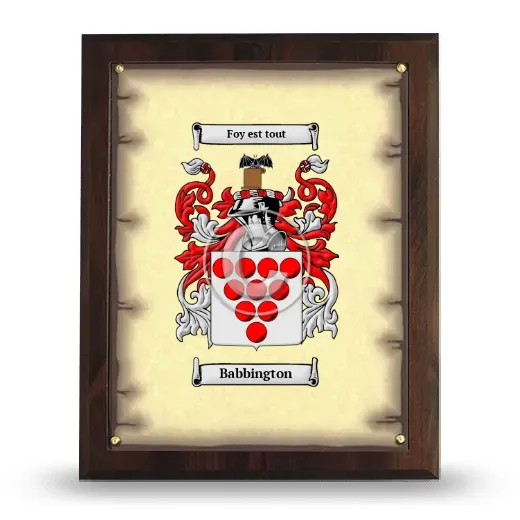 Babbington Coat of Arms Plaque
