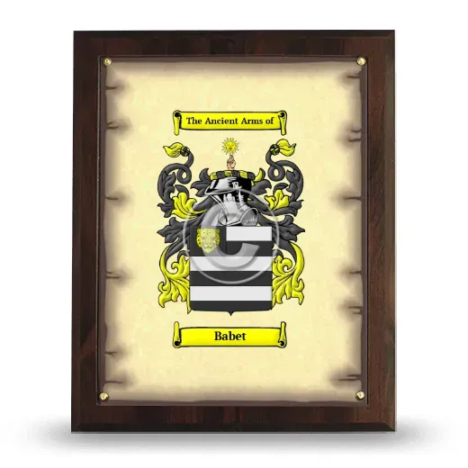 Babet Coat of Arms Plaque