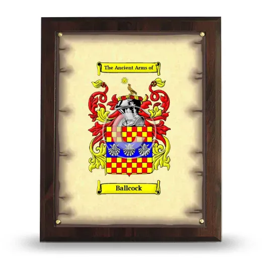 Ballcock Coat of Arms Plaque