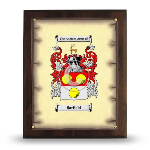 Barfield Coat of Arms Plaque