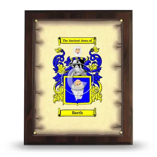 Barth Coat of Arms Plaque