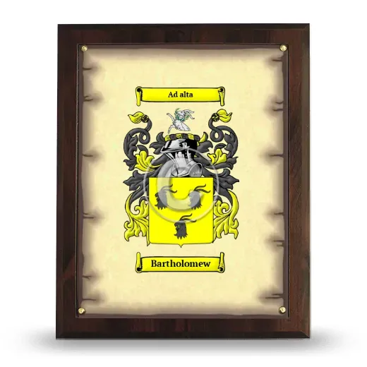 Bartholomew Coat of Arms Plaque