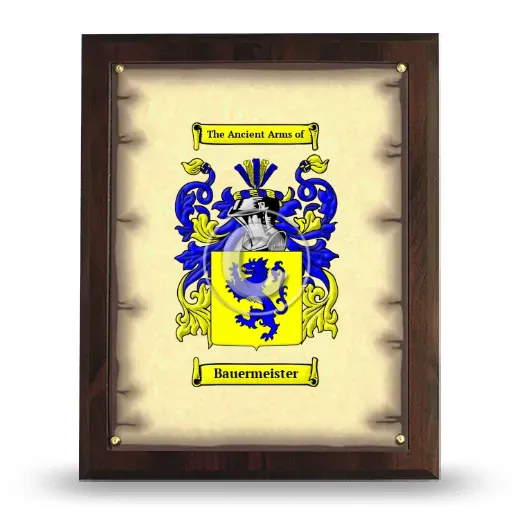 Bauermeister Coat of Arms Plaque