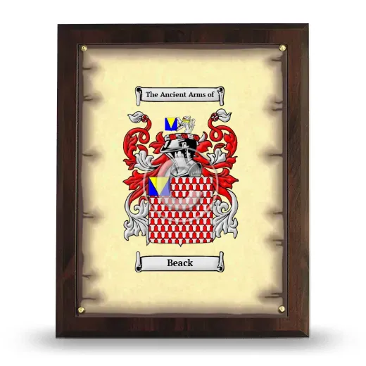 Beack Coat of Arms Plaque