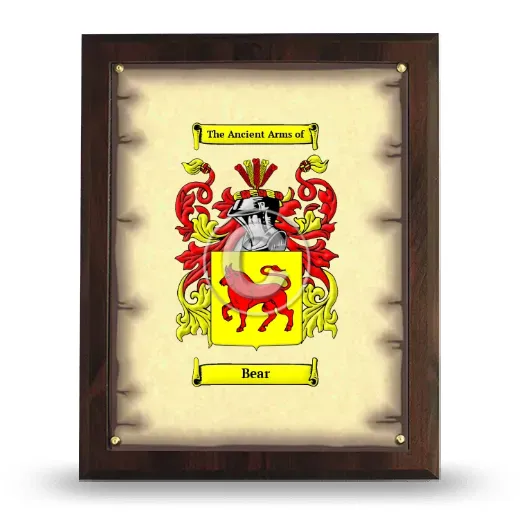 Bear Coat of Arms Plaque