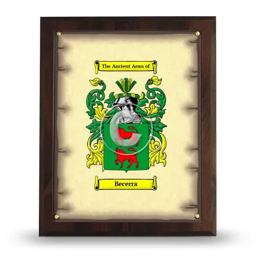 Becerra Coat of Arms Plaque