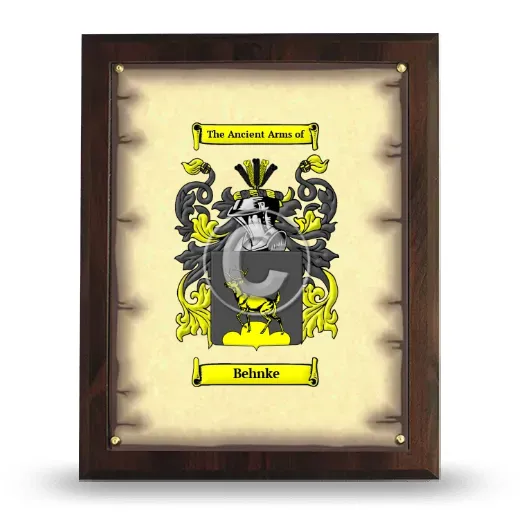 Behnke Coat of Arms Plaque
