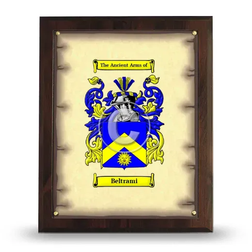 Beltrami Coat of Arms Plaque