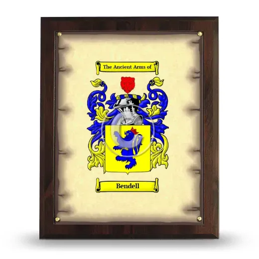Bendell Coat of Arms Plaque