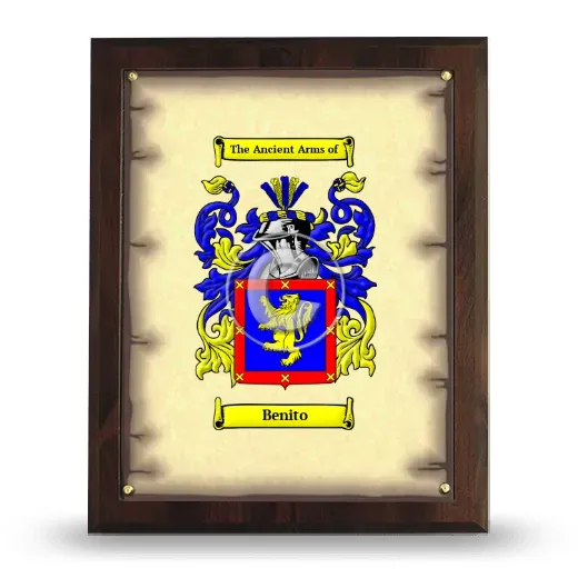 Benito Coat of Arms Plaque
