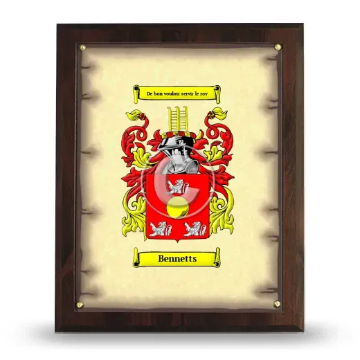Bennetts Coat of Arms Plaque