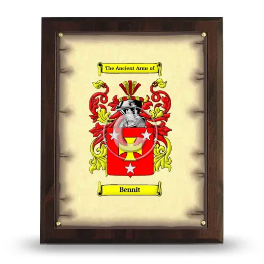 Bennit Coat of Arms Plaque