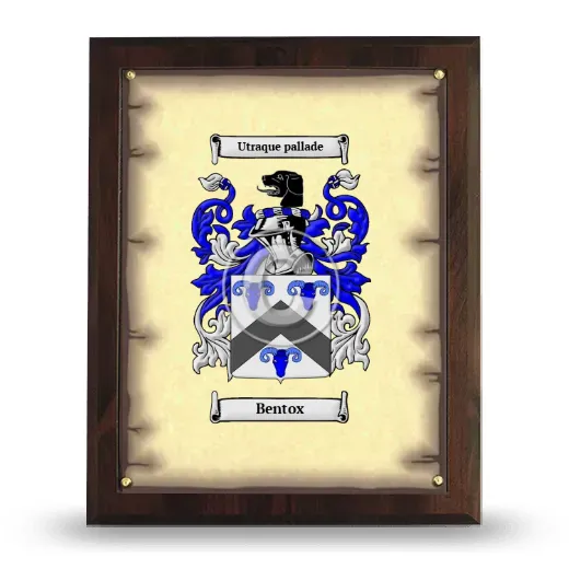 Bentox Coat of Arms Plaque