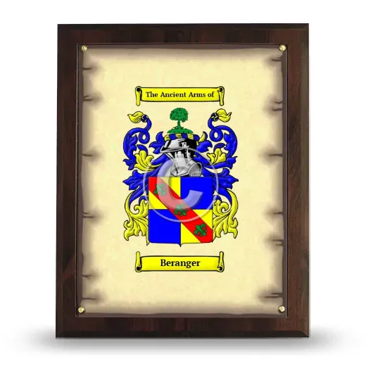 Beranger Coat of Arms Plaque