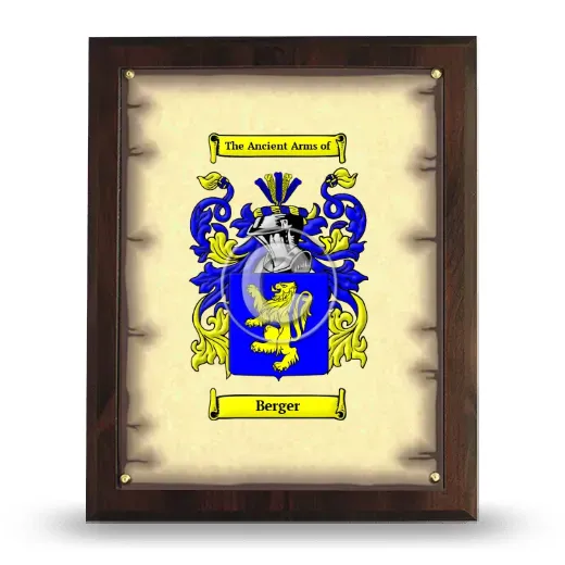 Berger Coat of Arms Plaque