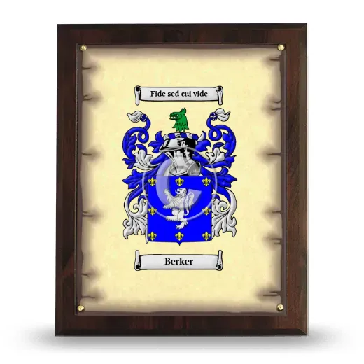 Berker Coat of Arms Plaque