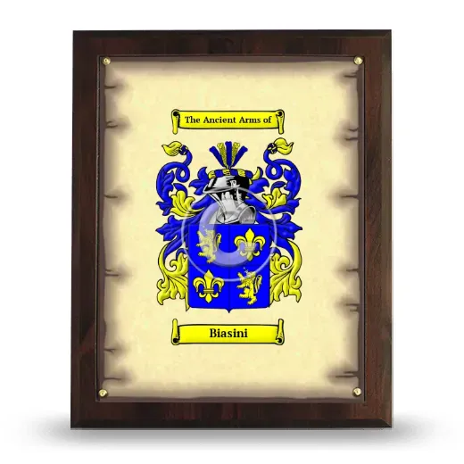 Biasini Coat of Arms Plaque