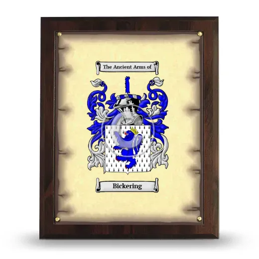 Bickering Coat of Arms Plaque