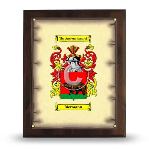 Biermann Coat of Arms Plaque