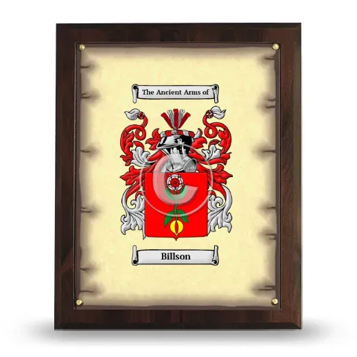 Billson Coat of Arms Plaque