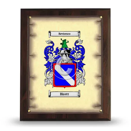 Birett Coat of Arms Plaque