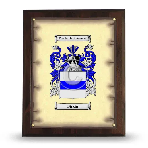 Birkin Coat of Arms Plaque