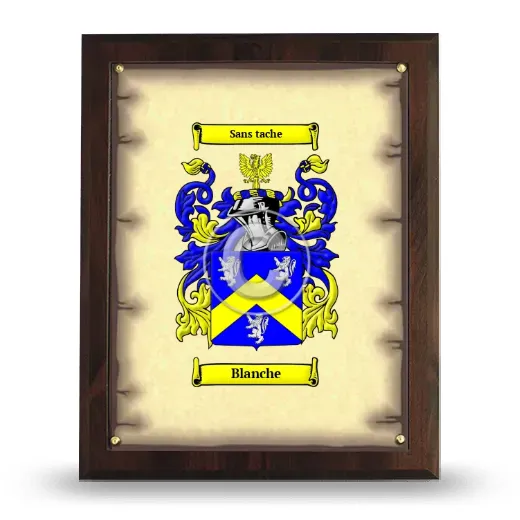 Blanche Coat of Arms Plaque