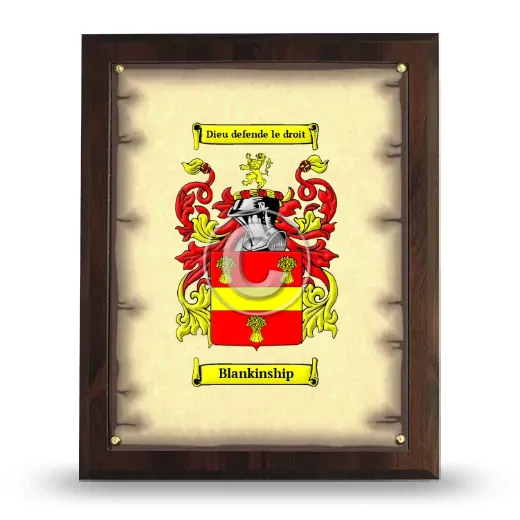 Blankinship Coat of Arms Plaque
