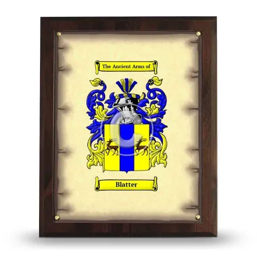 Blatter Coat of Arms Plaque