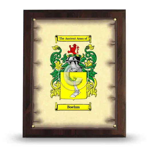 Boehm Coat of Arms Plaque