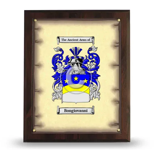Bongiovanni Coat of Arms Plaque