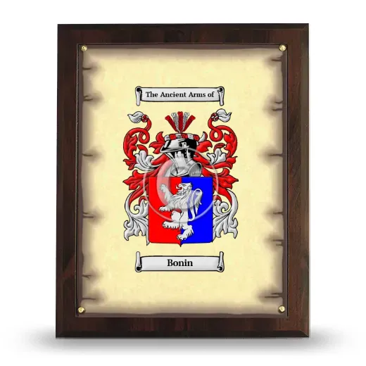 Bonin Coat of Arms Plaque