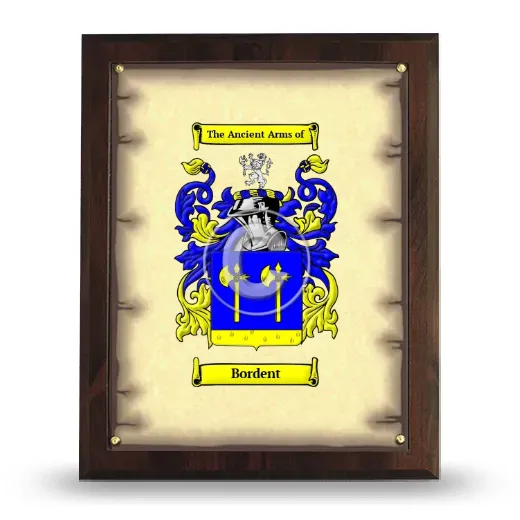 Bordent Coat of Arms Plaque