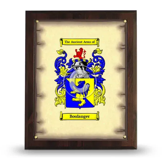 Boulanger Coat of Arms Plaque