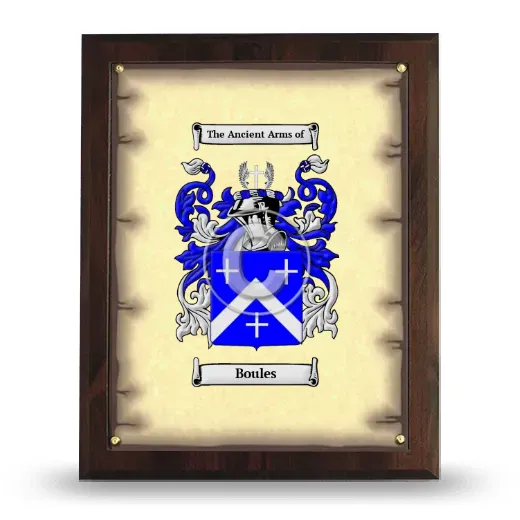Boules Coat of Arms Plaque