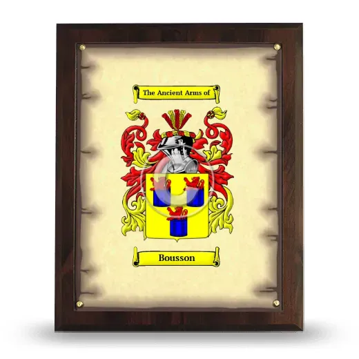 Bousson Coat of Arms Plaque