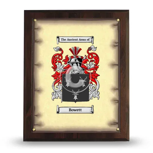 Bowett Coat of Arms Plaque