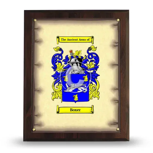 Boxer Coat of Arms Plaque