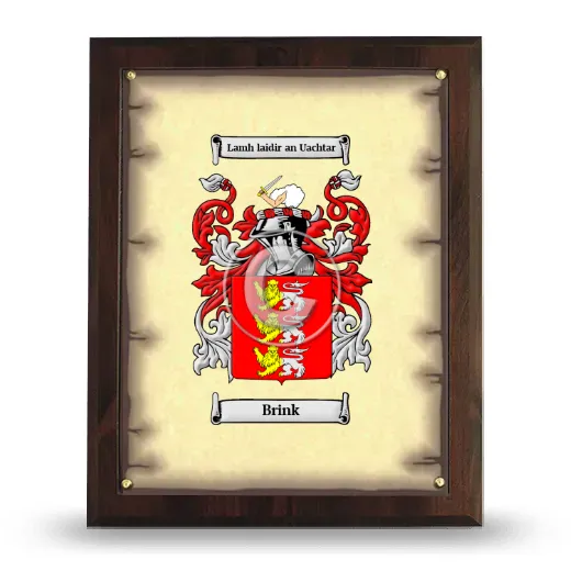 Brink Coat of Arms Plaque