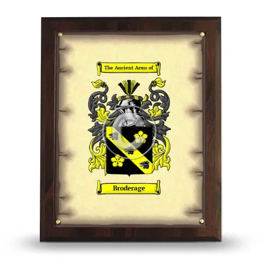 Broderage Coat of Arms Plaque