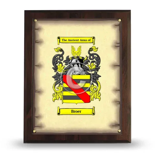 Broer Coat of Arms Plaque
