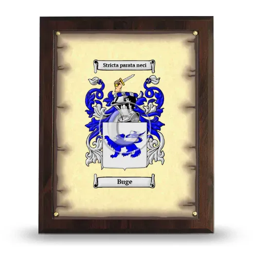 Buge Coat of Arms Plaque