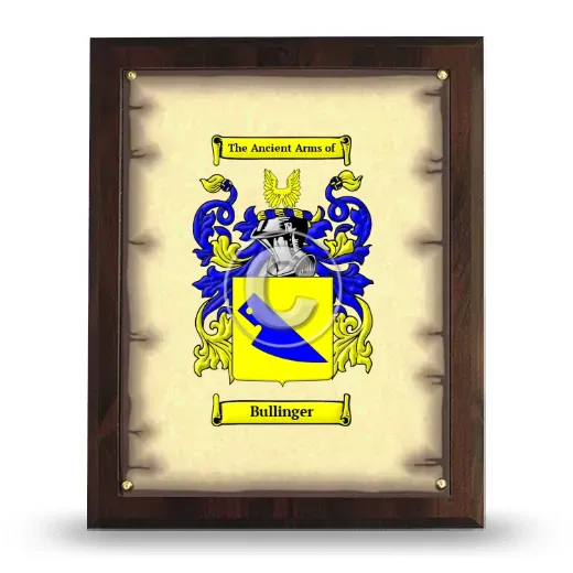 Bullinger Coat of Arms Plaque