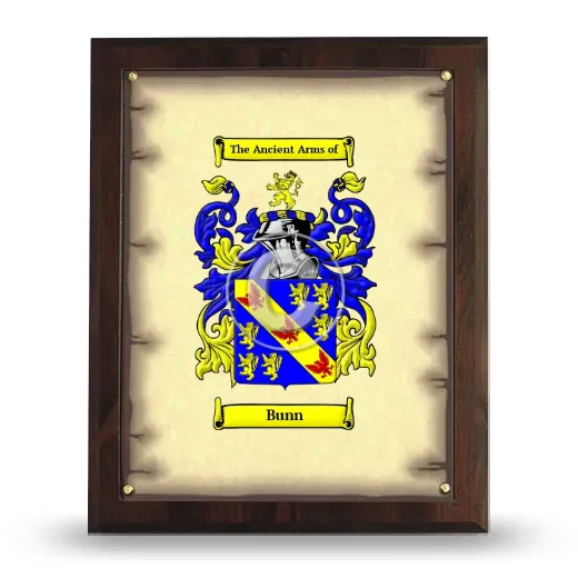 Bunn Coat of Arms Plaque