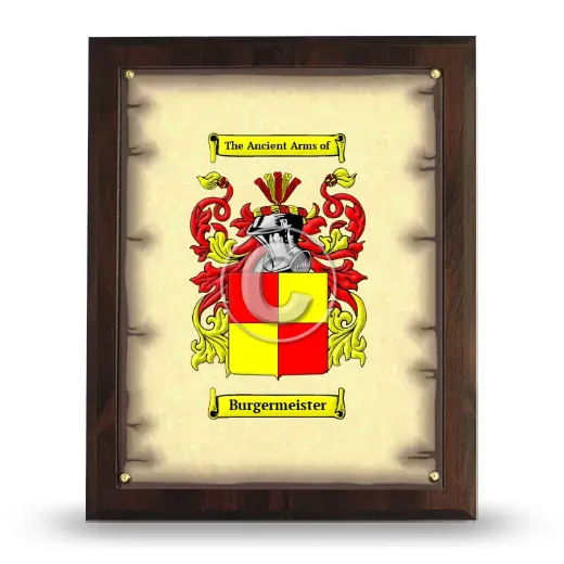 Burgermeister Coat of Arms Plaque
