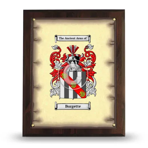 Burgette Coat of Arms Plaque
