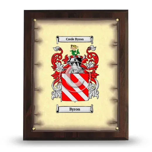 Byron Coat of Arms Plaque