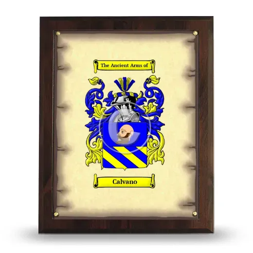 Calvano Coat of Arms Plaque